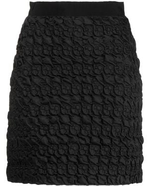 Gemy Maalouf Embossed-Finish High-Waist Miniskirt - Black