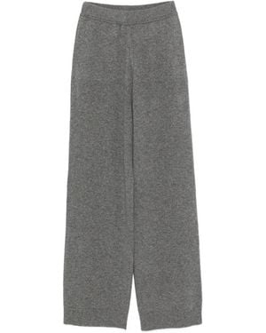 Malo Cashmere Wide-Leg Trousers - Grey