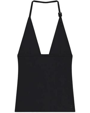 Courreges Bikini-Style Jersey Top - Black