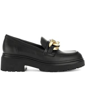 Gabor Chain-Detail Loafers - Black