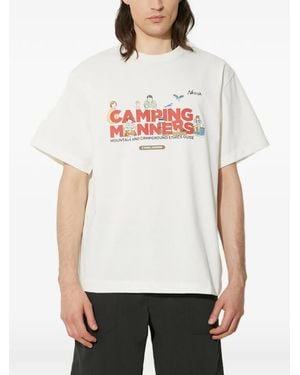 NANGA T-Shirt Met Print - Wit
