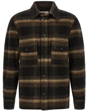 Isabel Marant Kervon Check Wool-Blend Overshirt - Black
