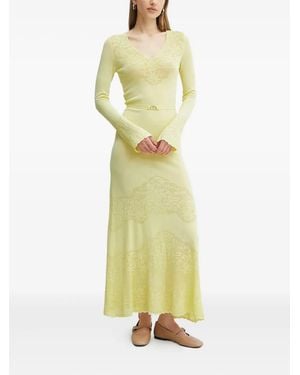 Twinset Pointelle-Knit Maxi Dress - Yellow