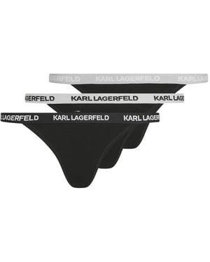 Karl Lagerfeld Logo-Waistband Briefs (Pack Of Three) - Black