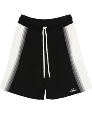 Amiri Gradient-Stripe Knitted Shorts - Black
