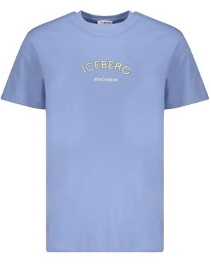 Iceberg Logo-Print Short-Sleeve T-Shirt - Blue