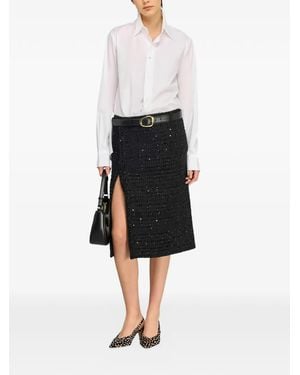 Semicouture China Belted-Back Shirt - White