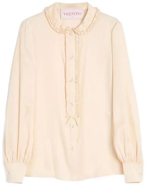 Valentino Garavani Toute La V Silk Jacquard Shirt - White