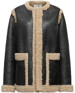 MM6 by Maison Martin Margiela シアリングパネル ジャケット - ブラック