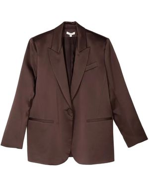 The Sei Oversized Silk Blazer - Brown