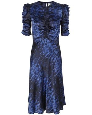 Isabel Marant Lemila Ruched-Sleeve Dress - Blue