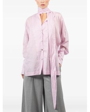 Thelatest Cecilia Bow-Detail Buttoned Shirt - Pink