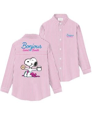 MC2 Saint Barth Gestreiftes Snoopy Hemd - Pink
