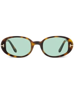 Tom Ford Iggy Oval-Frame Sunglasses - Green