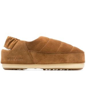 Moon Boot Evolution Suede Slippers - Brown