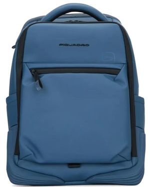 Piquadro Logo-Lettering Expandable Backpack - Blue