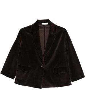 Circolo 1901 Velvet Single-Breasted Jacket - Black