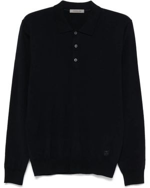 Corneliani Virgin Wool Polo Shirt - Blue