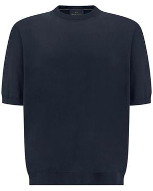 Paul & Shark 140's Fine-Knit Wool T-Shirt - Blue