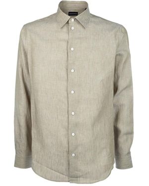 Emporio Armani Camisa con logo bordado - Neutro