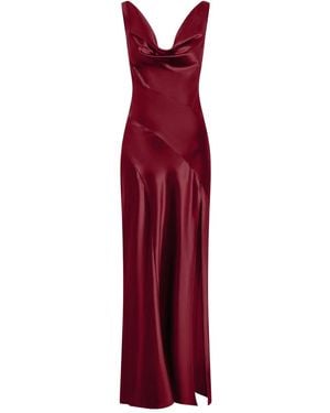 Nicholas Alfina Cowl-Neck Maxi Dress - Red