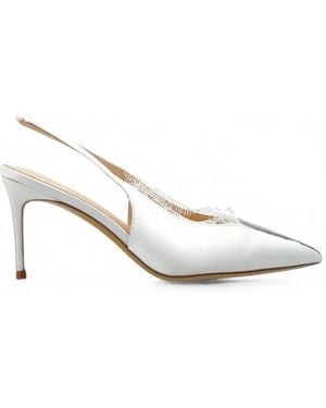 Black Suede Studio Royale Heeled Court Shoes - White