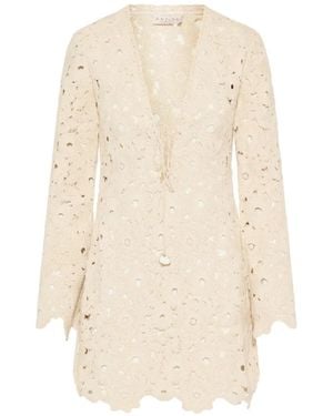 Anjuna Macramé V-Neck Mini Dress - White