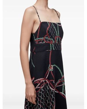 Osklen Rope-Print Midi Dress - Black