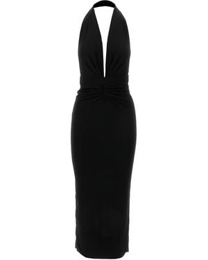 ANDAMANE Drapiertes Neckholder-Kleid - Schwarz