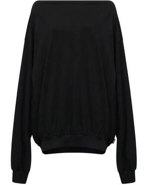 MM6 by Maison Margiela Long-Sleeved Asymmetric Top - Black