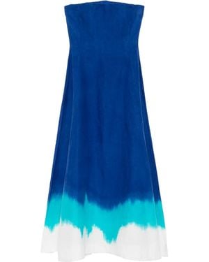 Gabriela Hearst Alessia Strapless Dip-dye Maxi Dress - Blue