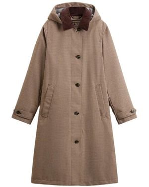 Woolrich Cappotto Con Cappuccio Rimovibile - Marrone