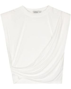 Jonathan Simkhai Estelle Draped Crop Top - White