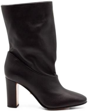 Alberta Ferretti Gathered Block-Heel Boots - Black