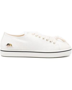 Fiorucci Angel-Patch Canvas Trainers - White