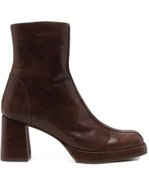 Chie Mihara Kanna49 Lizard-Effect Ankle Boots - Brown
