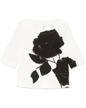 Liviana Conti Floral-Print T-Shirt - Black