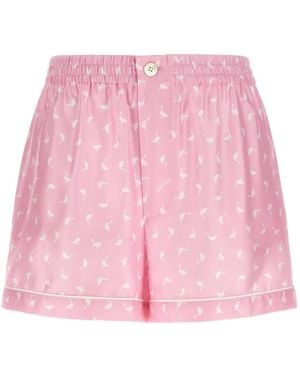 Moschino Printed Silk Shorts - Pink