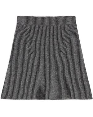 Jil Sander Minirock Aus Wolle - Grau