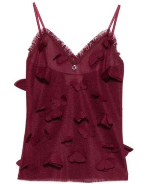 Coperni Burgundy Spaghetti Strap Top - Red