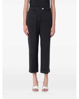 Re-hash Turn-Up Croped Pants - Black