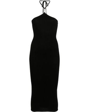 Amiri Logo-Plaque Midi Dress - Black