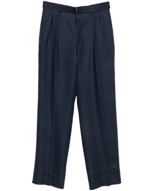 Tagliatore Pleated Straight-Leg Trousers - Blue