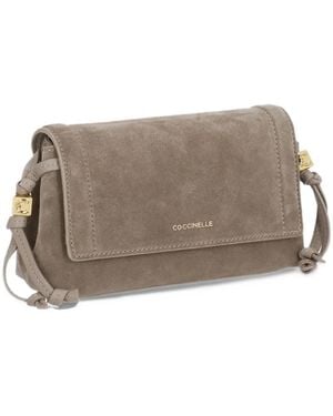 Coccinelle Suede-Leather Shoulder Bag - Brown