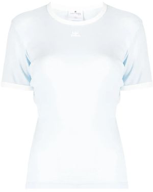 Courreges T-Shirt Con Ricamo - Bianco