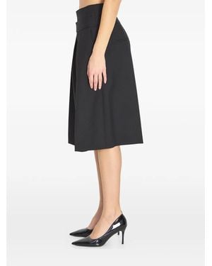 Chloé Bundfaltenshorts mit doppeltem Gürtel - Schwarz