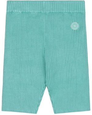 Sporty & Rich Logo-Patch Biker Shorts - Blue