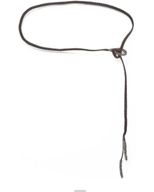 Antonelli Braided Bead-Embellished Belt - Brown