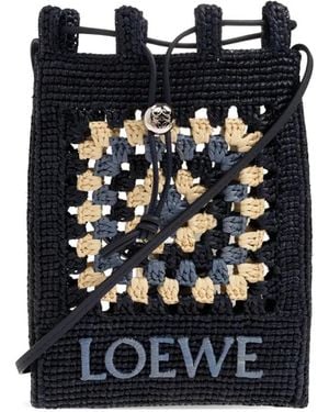 Loewe Bolso Shopper De Ganchillo - Negro
