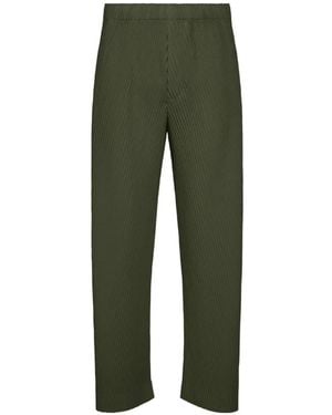 Homme Plissé Issey Miyake Slash Pleated Trousers - Green
